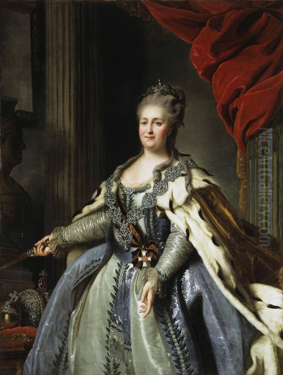Portrait of Catherine II Oil Painting by Alexander Roslin