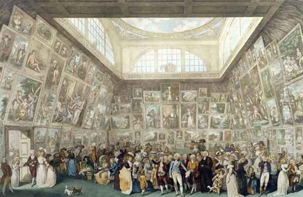 The Exhibition of the Royal Academy, 1787, engraved by Pietro Antonio Martini 1738-97, 1787 Oil Painting by Johann Heinrich Ramberg