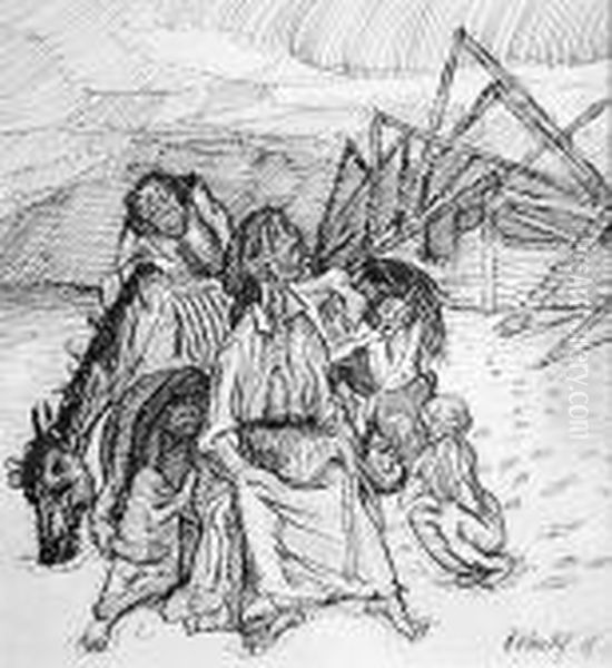 Pogorzelcy Oil Painting by Fryderyk Pautsch