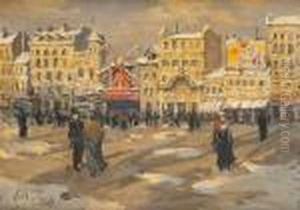 Le Moulin Rouge Oil Painting by Elie Anatole Pavil