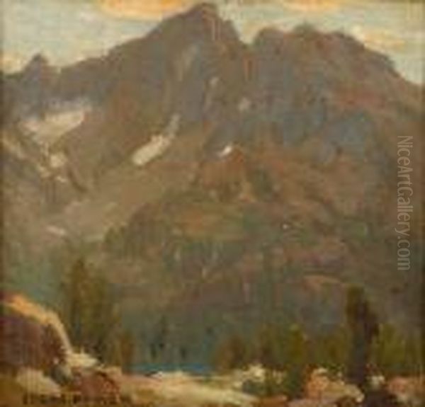 High Sierras Landscape S L/l: Edgar Payne O/b 12x12 Oil Painting by Edgar Alwin Payne