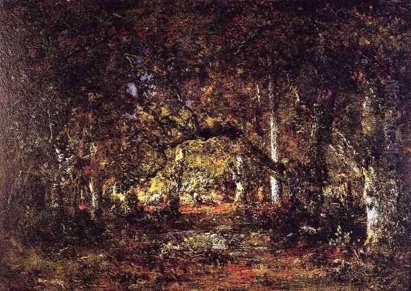 Forest Interior Oil Painting by Theodore Rousseau