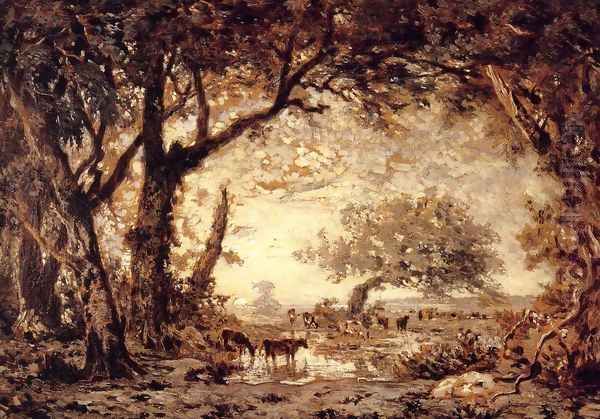 Edge of the Forest of Fontainebleau Oil Painting by Theodore Rousseau