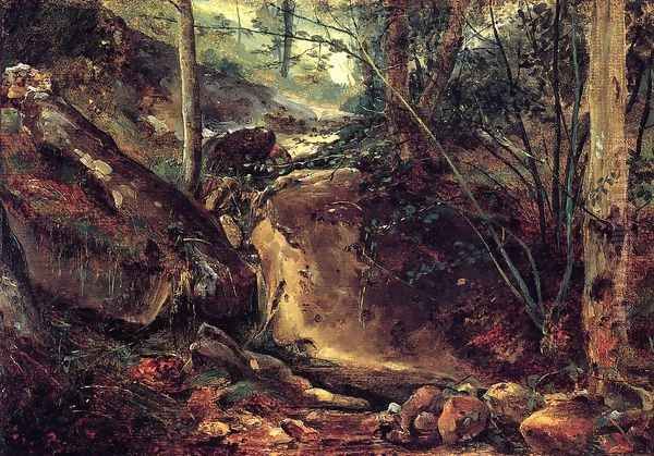 Mountain Stream in the Auverne Oil Painting by Theodore Rousseau