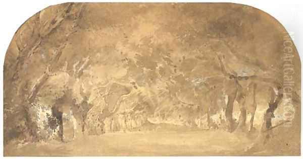 L'allee de chataigniers Oil Painting by Theodore Rousseau