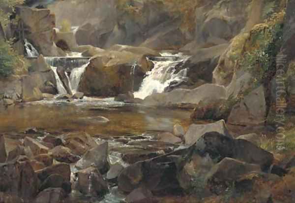 Torrent en Auvergne et retenue Oil Painting by Theodore Rousseau