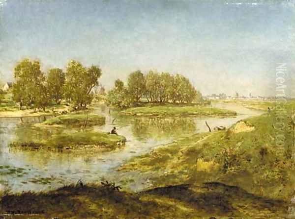 Paysage fluviale Oil Painting by Theodore Rousseau