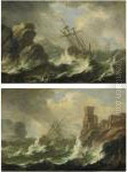 Scene Di Naufragio Oil Painting by Bonaventura, the Elder Peeters