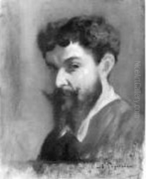 Pegurier Saint-tropez - Paris 
 Portrait De L'artiste Par Lui-meme Oil Painting by Auguste Pegurier