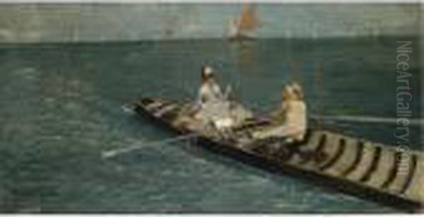 Pomeriggio Di Sole In Barca Oil Painting by Carlo Pellegrini