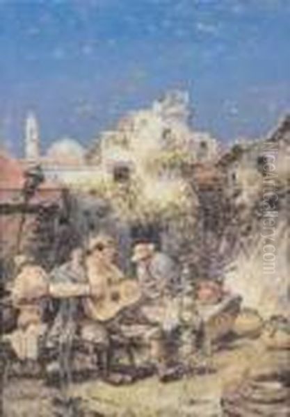 Zingari Oil Painting by Carlo Pellegrini