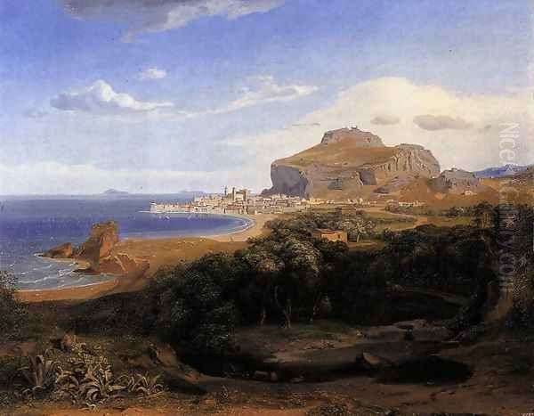 Cefalu 1830 Oil Painting by Carl Rottmann