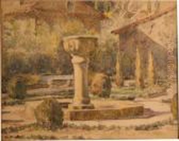 Fontaine Oil Painting by Leonce Pelletier