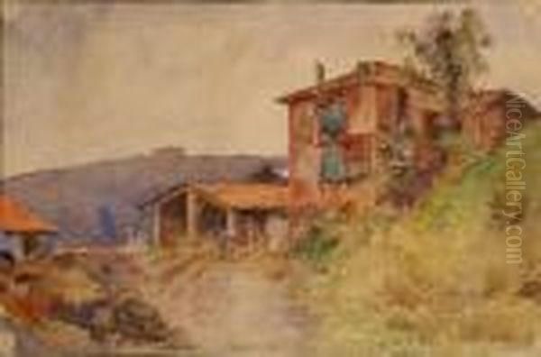 Vue De Maisons Oil Painting by Leonce Pelletier