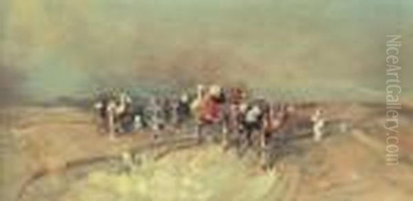 Carovana Nel Deserto Oil Painting by Tito Pellicciotti