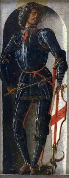 Griffoni Polyptych St George Oil Painting by Ercole de' Roberti