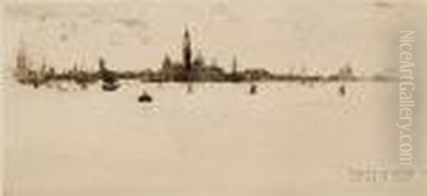 View To San Giorgio Maggiore Oil Painting by Joseph Pennell