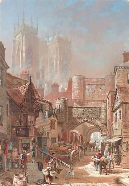 A view of St. Sampson's Square, York Oil Painting by Louise Rayner
