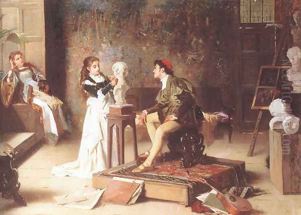 The Young Sculptress Oil Painting by Alexander M. Rossi