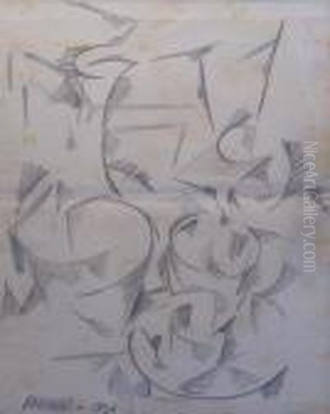 Paisaje Vibracionista Oil Painting by Rafael Perez Barradas