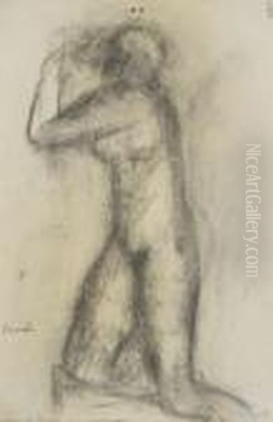 Geknield Naakt Oil Painting by Constant Permeke