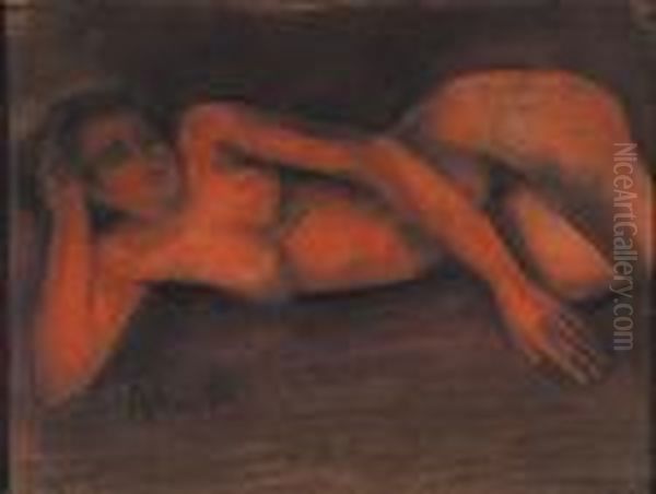 Rood Liggendnaakt.
Nu Rouge Couche Oil Painting by Constant Permeke