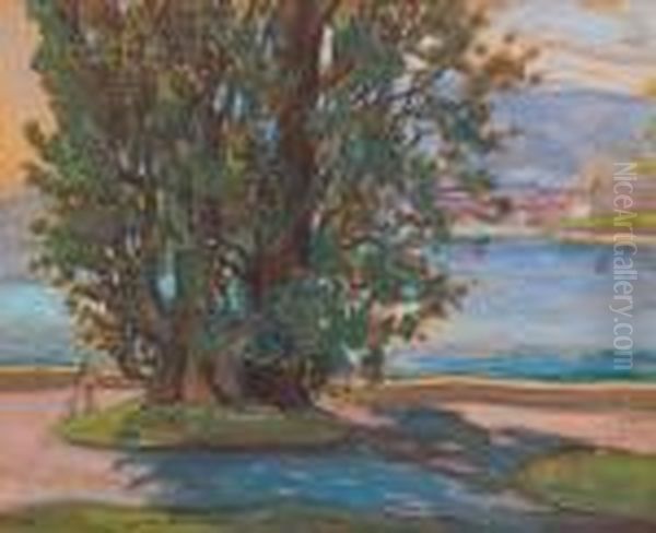 Paysage Suisse Oil Painting by Jean Misceslas Peske