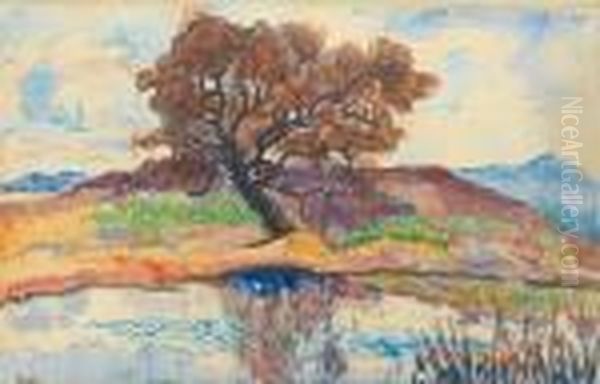 Paysage A L'arbre Oil Painting by Jean Misceslas Peske