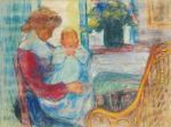 Maternite Oil Painting by Jean Misceslas Peske