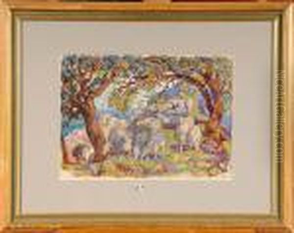 Berger Et Son Troupeau Oil Painting by Jean Misceslas Peske