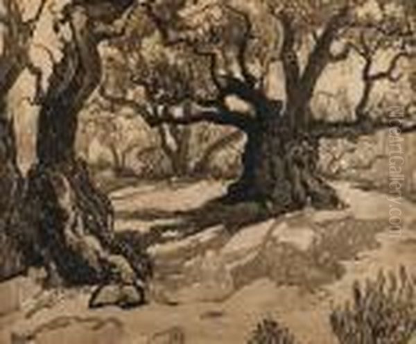 Drzewa Oil Painting by Jean Misceslas Peske