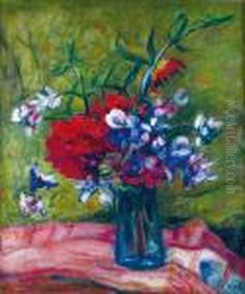 Bouquet Champetre Oil Painting by Jean Misceslas Peske