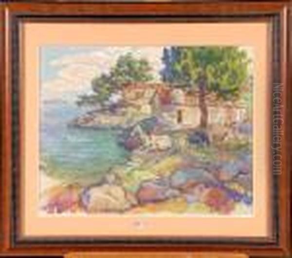 Bergerie En Bord De Mer Oil Painting by Jean Misceslas Peske