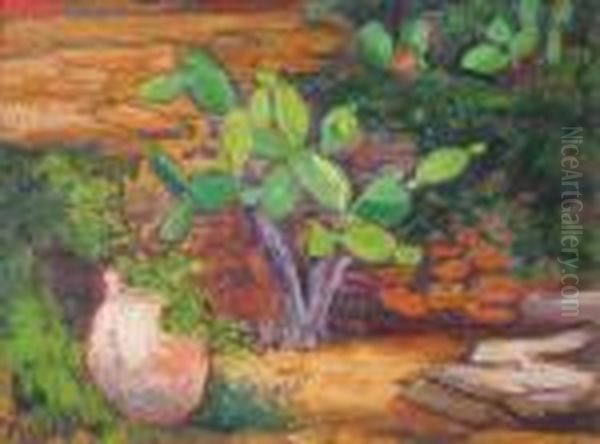 Jardin Oil Painting by Jean Misceslas Peske