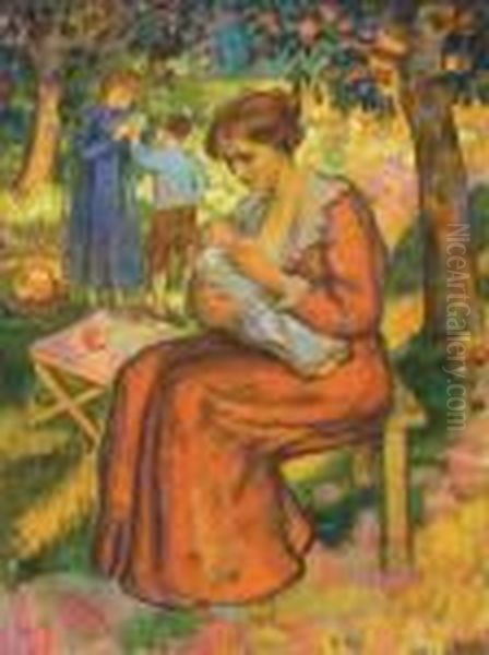 Moederschap Oil Painting by Jean Misceslas Peske