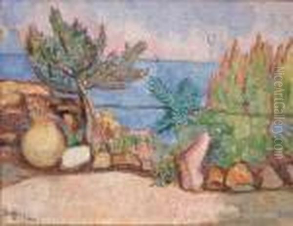 Paysage De Gouron Oil Painting by Jean Misceslas Peske