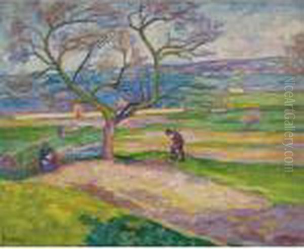 Spring Planting Oil Painting by Jean Misceslas Peske