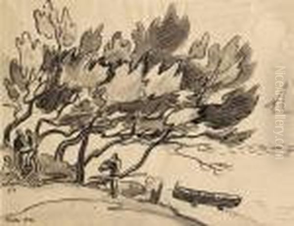 Bord De Mer Dans Le Midi Oil Painting by Jean Misceslas Peske