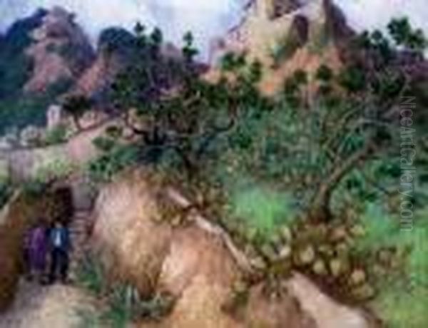 Na Spacerze Oil Painting by Jean Misceslas Peske