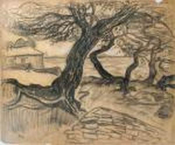 Vue Pres De L'estaque Oil Painting by Jean Misceslas Peske