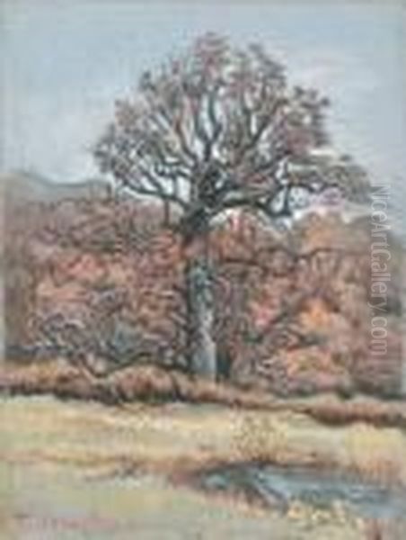 Le Chene De Fontainebleau Oil Painting by Jean Misceslas Peske