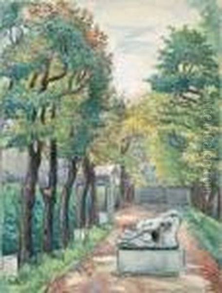 Le Jardin Du Musee Rodin Oil Painting by Jean Misceslas Peske