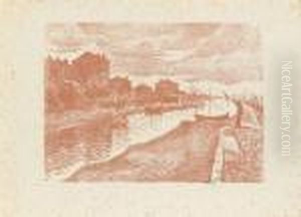 Bateaux Dans Un Port Oil Painting by Jean Misceslas Peske