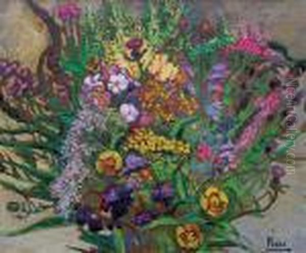 Bouquet De Fleurs De Champs Oil Painting by Jean Misceslas Peske