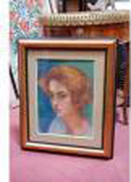Portrait De La Fille De L Artiste Pastel Oil Painting by Jean Misceslas Peske