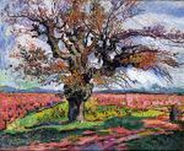 Les Vignes A Lautomne Oil Painting by Jean Misceslas Peske
