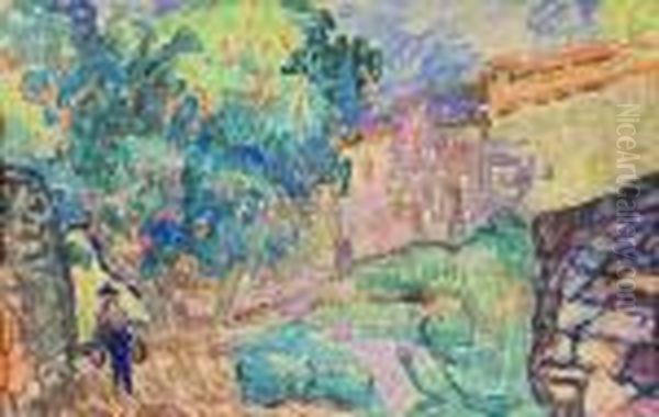 Paysage Oil Painting by Jean Misceslas Peske