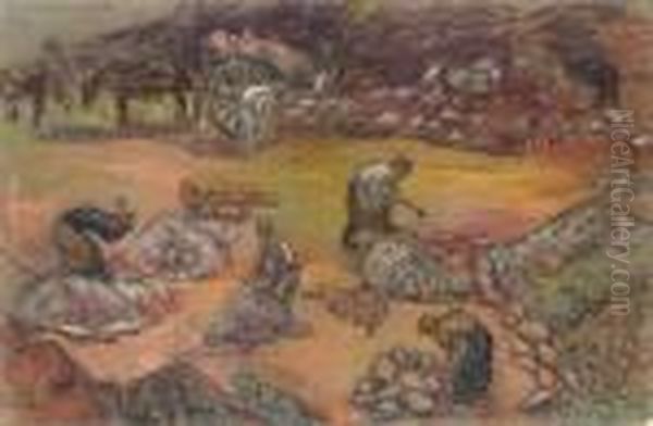 Travaux Des Champs Oil Painting by Jean Misceslas Peske