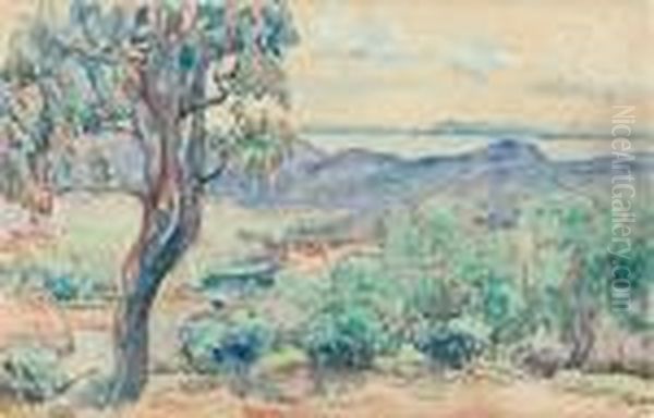 Les Iles D'hyeres Oil Painting by Jean Misceslas Peske