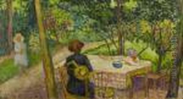 Au Jardin Oil Painting by Jean Misceslas Peske